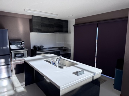 アイランドキッチンで調理スペース大容量